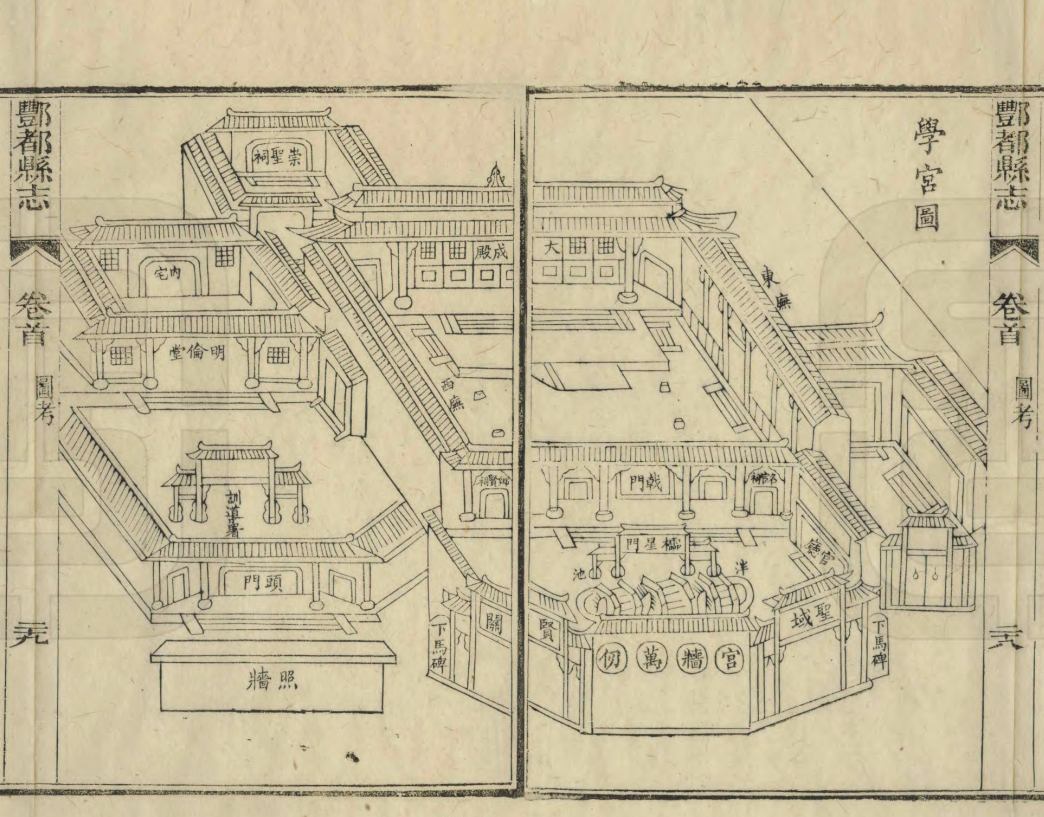 图4 丰都学宫图(取自:清光绪《丰都县志》)